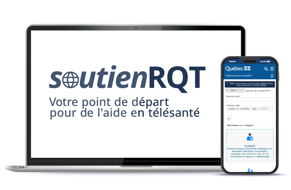 Visuel soutienRQT sur écran d’ordinateur et téléphone mobile