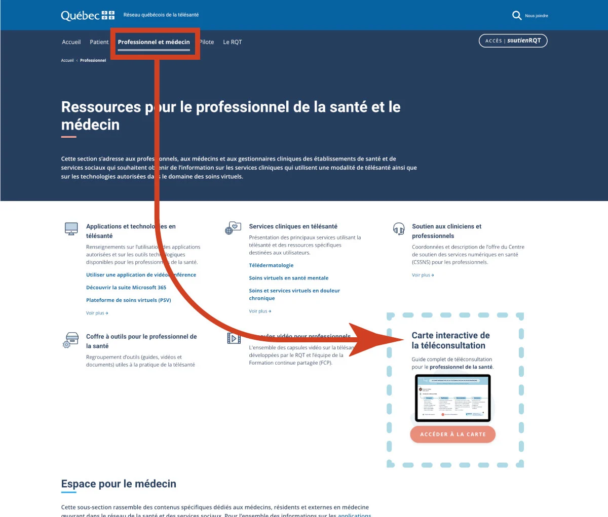 Visuel de la pastille dans la page Ressources pour le professionnel de la santé et le médecin.