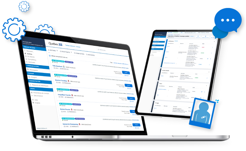 Illustration graphique de la Plateforme de soins virtuels.