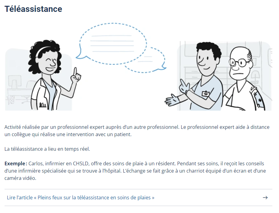 Visuel tiré de la page Qu’est-ce que la télésanté?